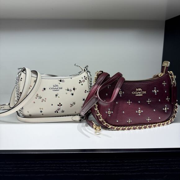 Coach Teri Mini Crossbody Bag With Crystals CCE43 Dark Wine - Picture 6 of 6